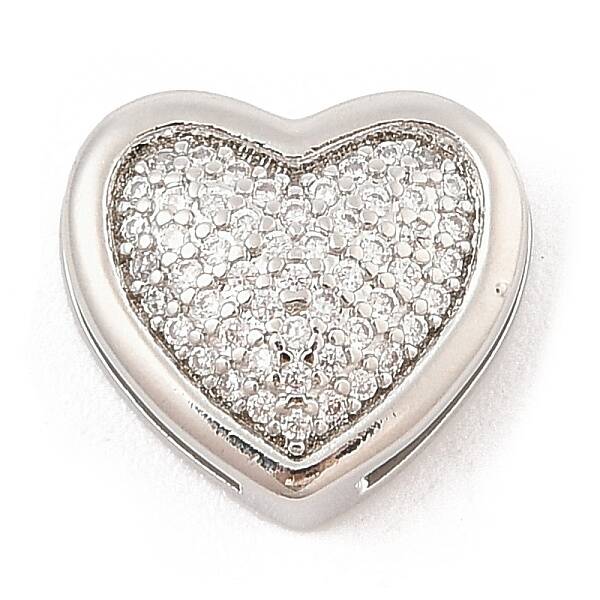 Brass Micro Pave Cubic Zirconia Slide Charms