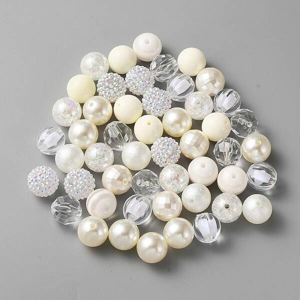 Mixed Style Acrylic Round Beads Sets