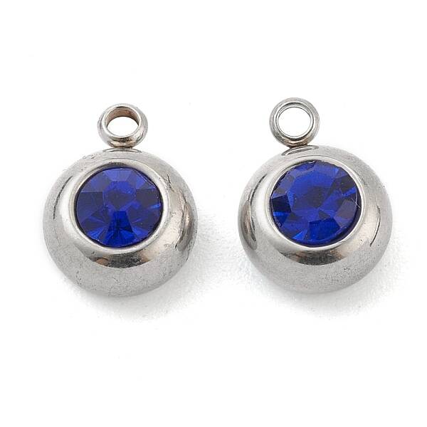 201 Stainless Steel Rhinestone Charms
