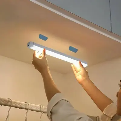 USB Rechargeable Magnetic Cabinet Light for Summer Gift, Lightweight Under Cabinet LED Light, Human Body Sensor Night Light ...