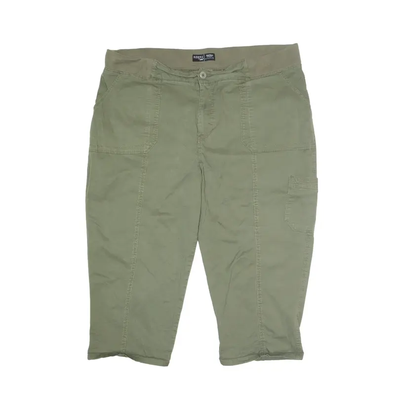 LEE Riders Mid Rise Long Cargo Shorts Green Regular Womens XL W40