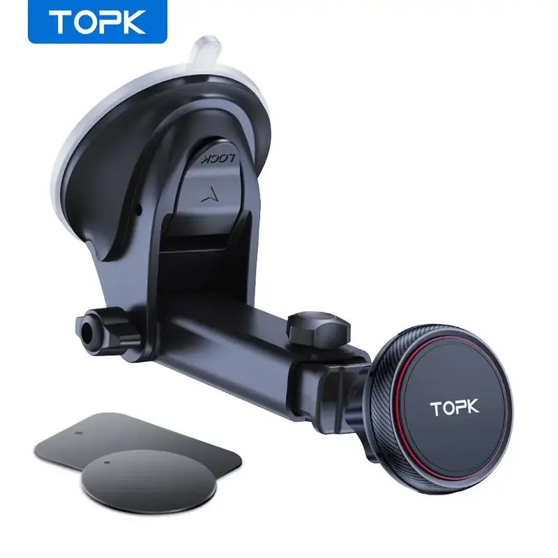 Magnetic Car Phone Mount for Summer, Durable Dashboard Windshield Car Phone Holder with Adjustable Telescopic Arm for Cell Ph...