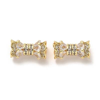 Brass Micro Pave Cubic Zirconia Beads