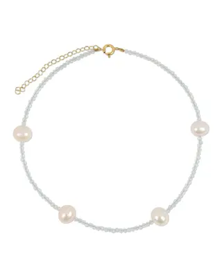 Grady Anklet - Multiple Colors | Metal Color: Gold | Gemstone: Aquamarine