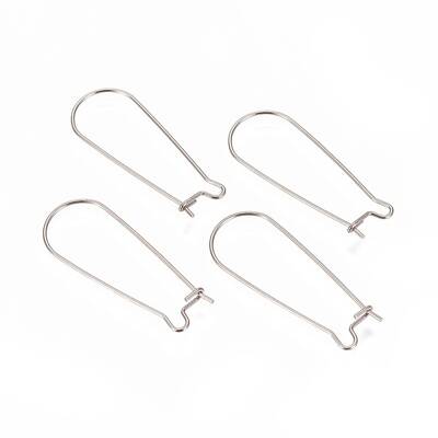 Tarnish Resistant 304 Stainless Steel Hoop Earrings Findings Kidney Ear Wires
