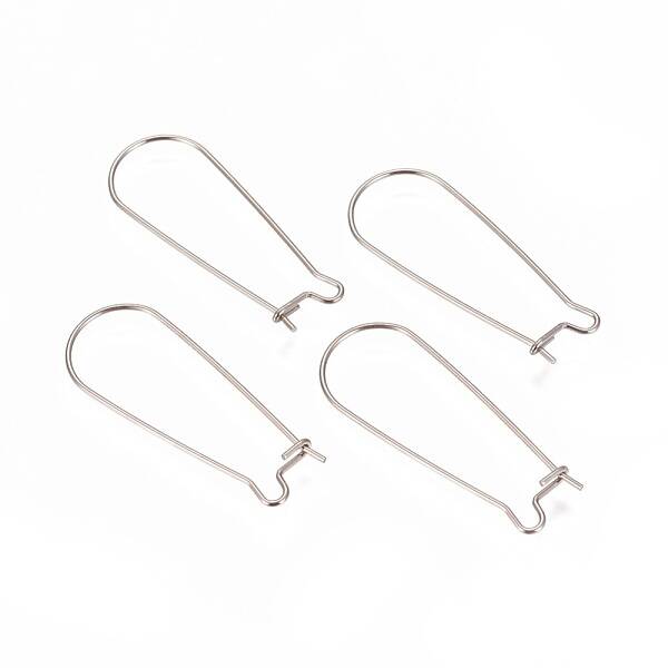 Tarnish Resistant 304 Stainless Steel Hoop Earrings Findings Kidney Ear Wires