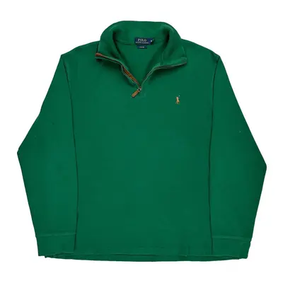 Ralph Lauren 1/4 Zip - XL Green Cotton