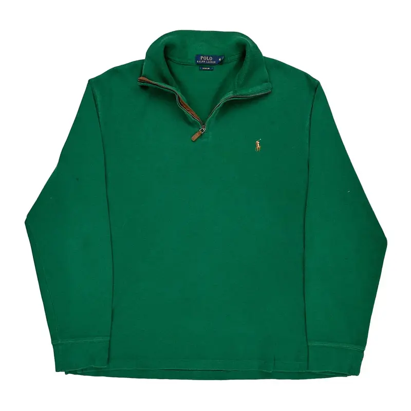 Ralph Lauren 1/4 Zip - XL Green Cotton
