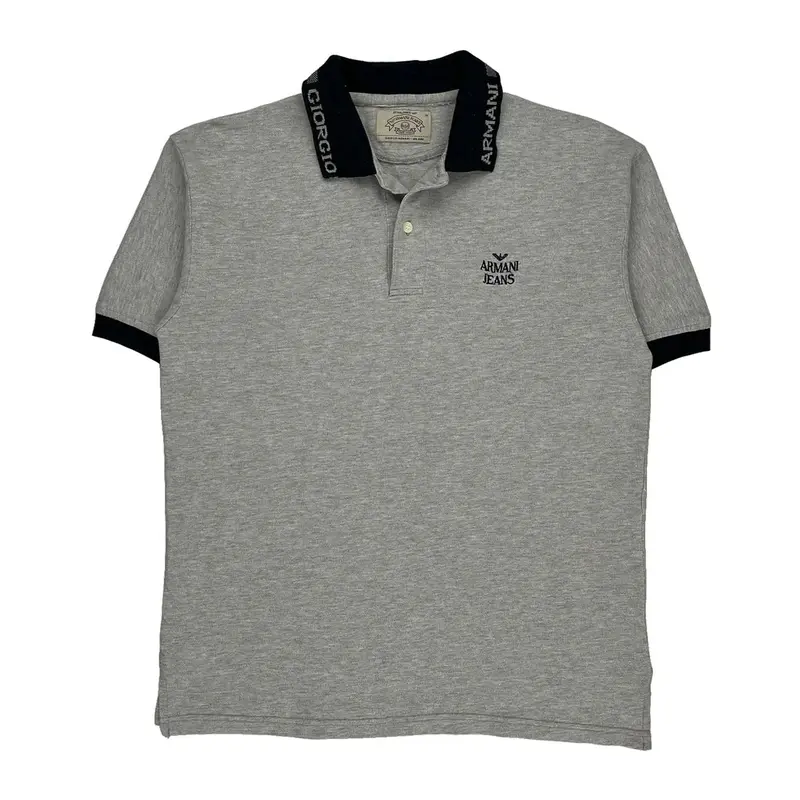 Armani Jeans Polo Shirt - Medium Grey Cotton