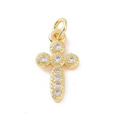 Brass Micro Pave Cubic Zirconia Charms