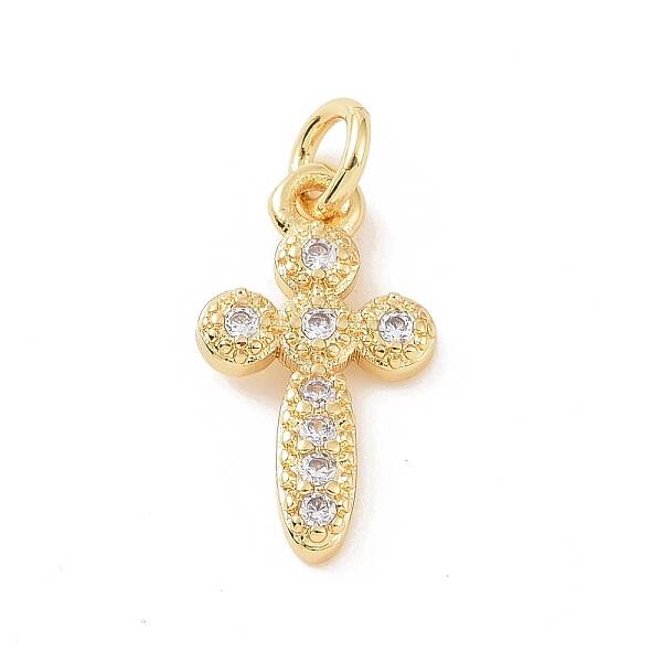 Brass Micro Pave Cubic Zirconia Charms