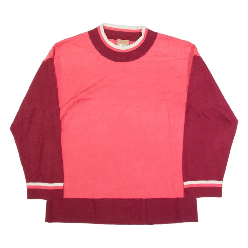 HUGO BOSS Womens Top Pink High Neck Long Sleeve XS