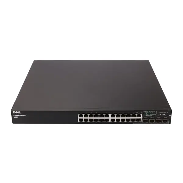 Dell 0TK308 | PowerConnect 6200 Series 6224 24 x RJ-45 Ports 10/100/1000Base-T + 4 x Ports Shared SFP Layer 3 Managed 1U Rack...