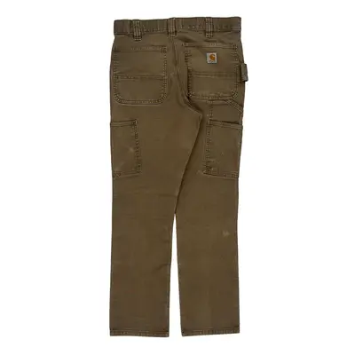 Workwear Carhartt Double Knee Carpenter Trousers - 32W 28L Brown Cotton Blend | Size: 32″ waist