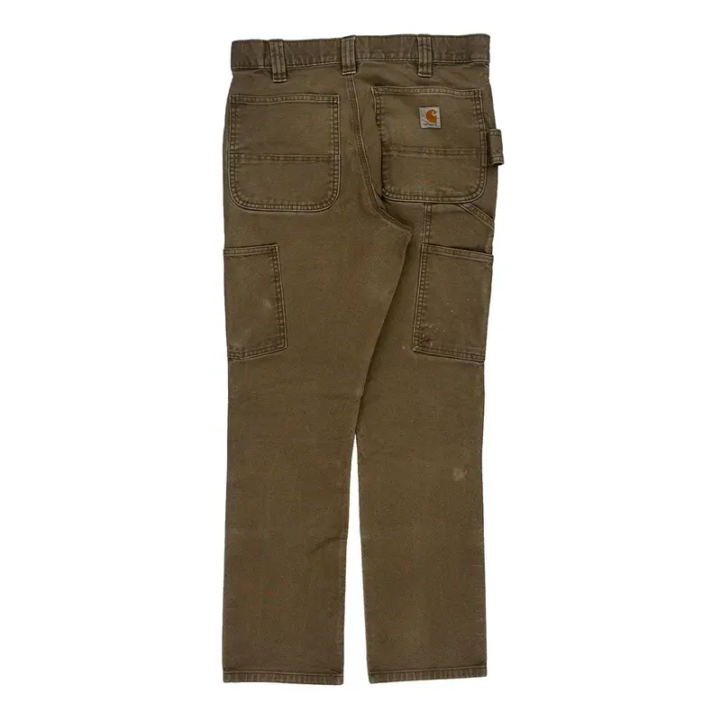 Workwear Carhartt Double Knee Carpenter Trousers - 32W 28L Brown Cotton Blend | Size: 32″ waist
