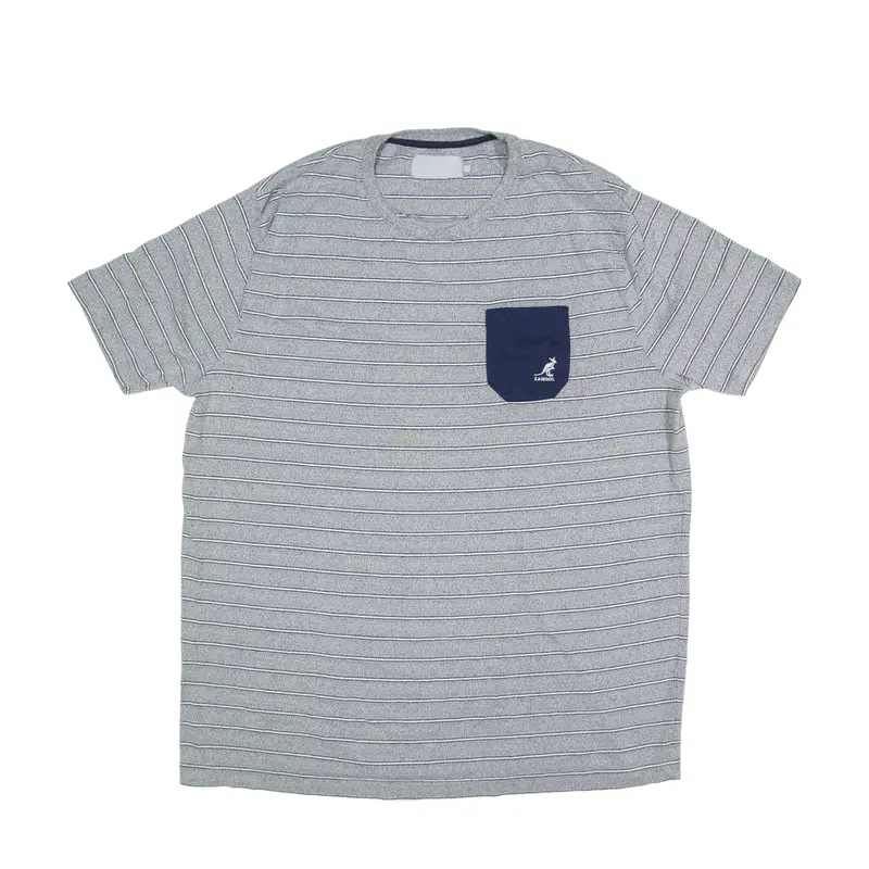 KANGOL Striped T-Shirt Grey Short Sleeve Mens 2XL