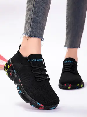 Women's Lace Up Low Top Slip on Sneakers, Casual Comfortable Sports Shoes for Daily Wear, Female All-match Round Toe Shoes fo...