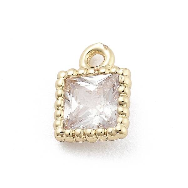Brass Micro Pave Cubic Zirconia Pendants