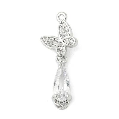 Brass Micro Pave Cubic Zirconia Pendants