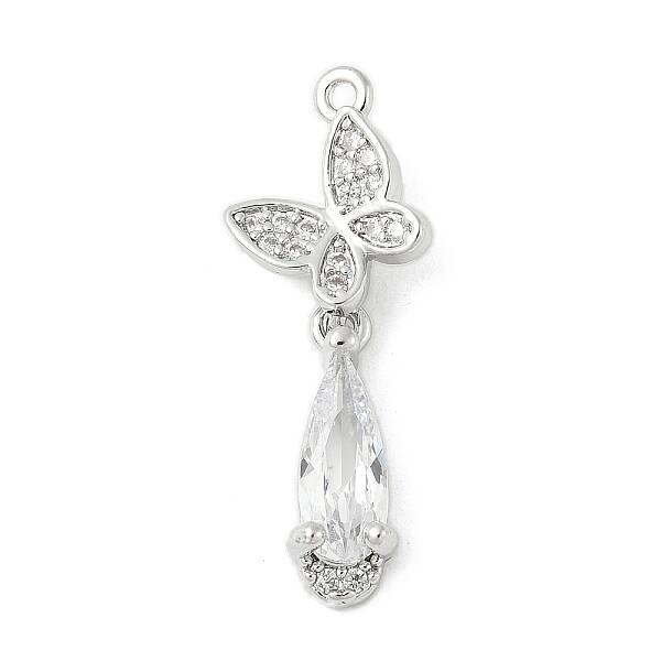 Brass Micro Pave Cubic Zirconia Pendants