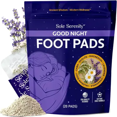 Sole Serenity Detox Foot Pads – Zeolite & Ashwagandha | Good Night, Cleansing, Stress Relief, Pain Relief Variants with Mag...