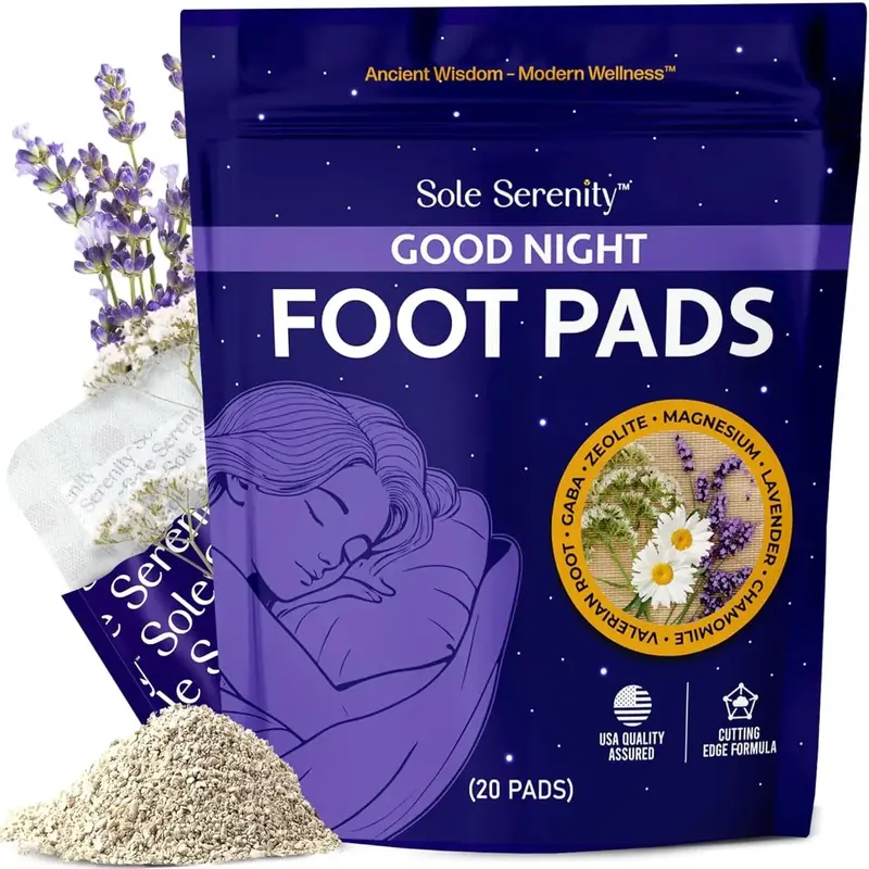 Sole Serenity Detox Foot Pads – Zeolite & Ashwagandha | Good Night, Cleansing, Stress Relief, Pain Relief Variants with Mag...
