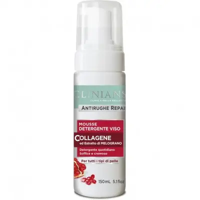 Clinians Anti-wrinkle Repair Face Cleansing Mousse Collagen And Pomegranate Extract 150 Ml