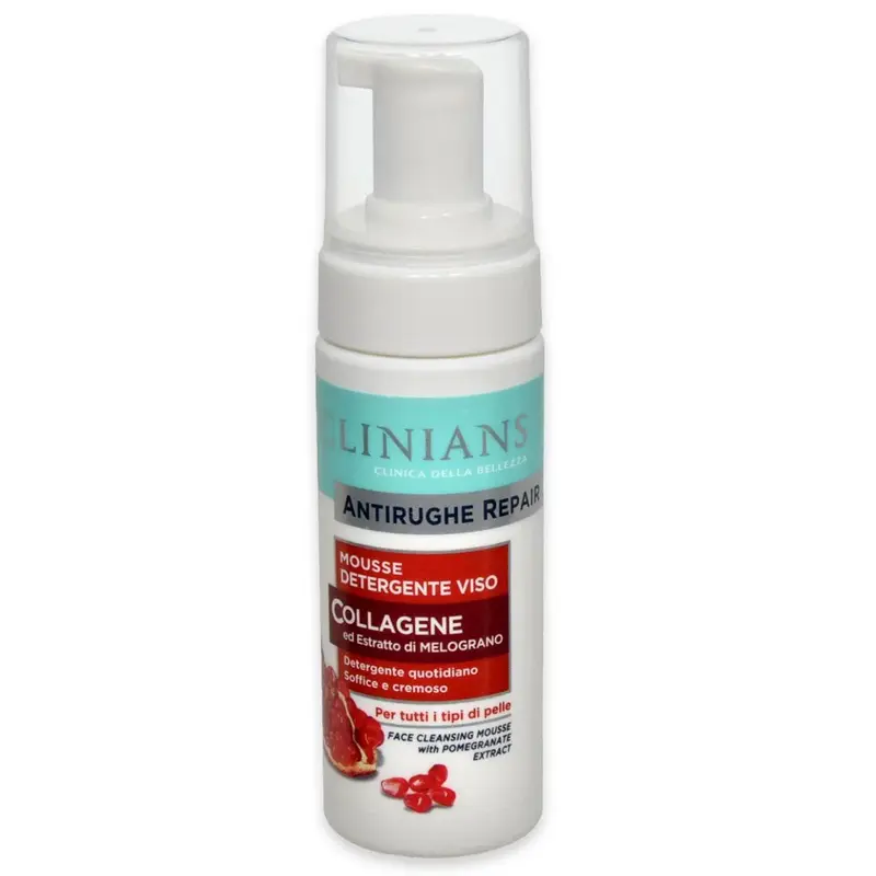 Clinians Anti-wrinkle Repair Face Cleansing Mousse Collagen And Pomegranate Extract 150 Ml