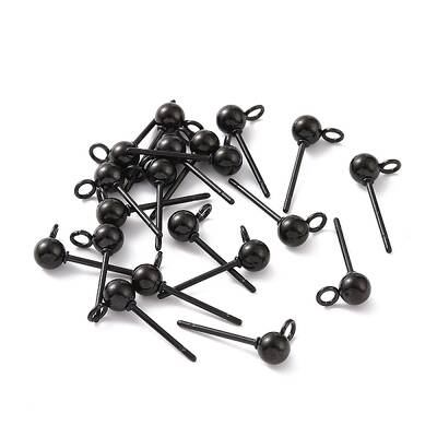 304 Stainless Steel Ball Stud Earring Findings
