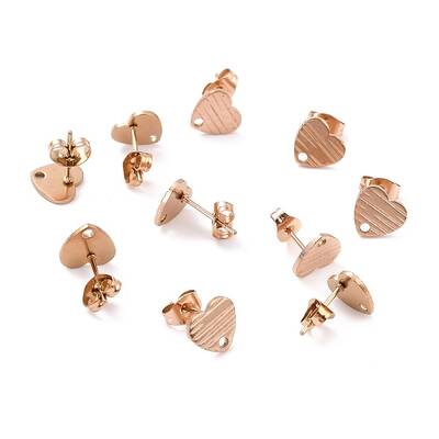 Ion Plating(IP) 304 Stainless Steel Stud Earring Findings