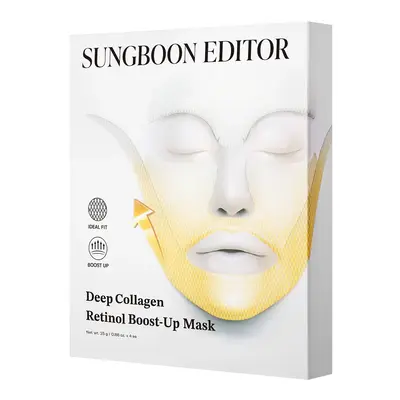 Sungboon Editor - Deep Collagen Retinol Boost-up Mask (4 pack) | KOREAN SKINCARE INNOVATION LIFTS ENTIRE FACE WITH BOTOX-INSP...