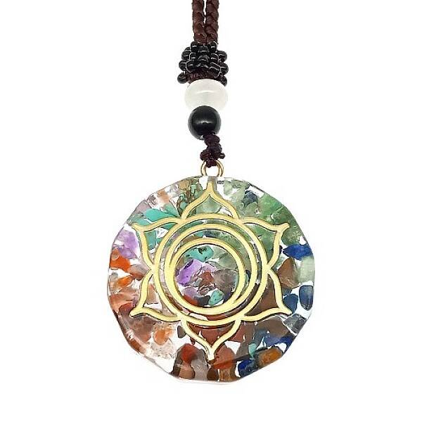 Orgonite Chakra Natural & Synthetic Mixed Stone Pendant Necklaces