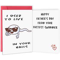 Cute First Fathers Day Card for  Dad, Two-sided 1st Fathers Day  from  Girl Boy, I  to Live in Your Balls