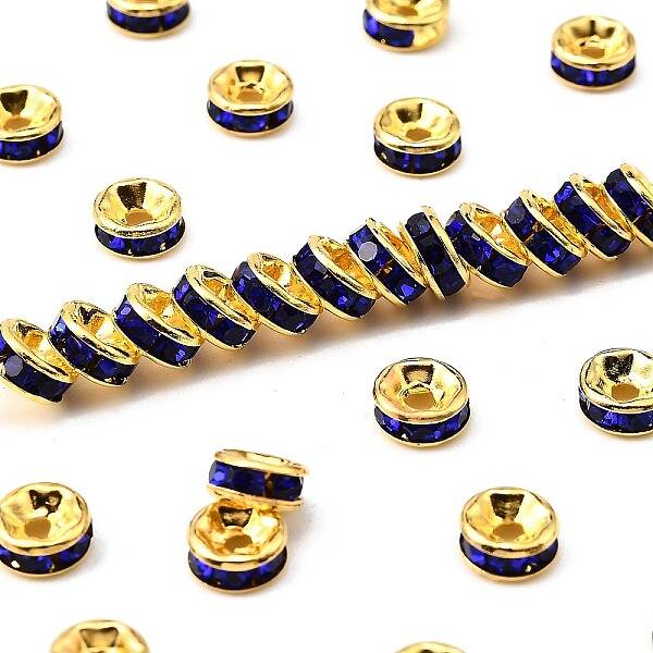 Brass Rhinestone Spacer Beads