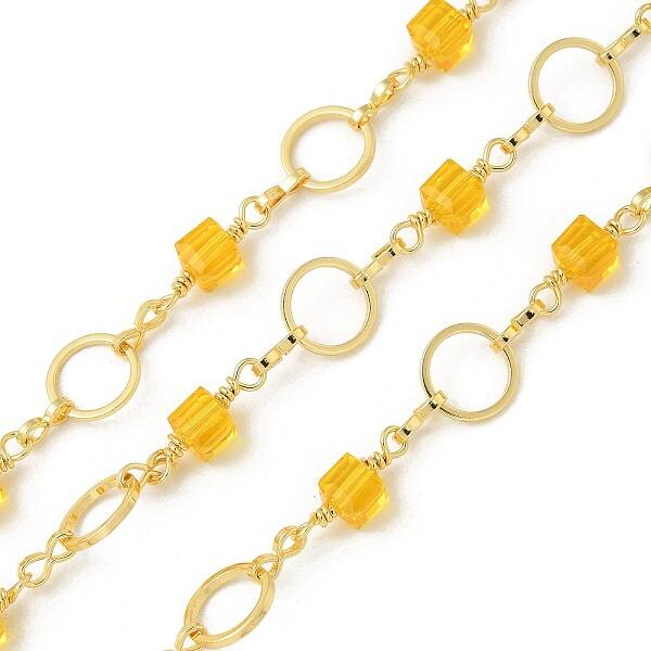 Rack Plating Brass Glass Link Chains