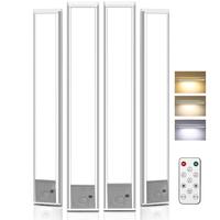 Genswin Bigger Battery Under Cabinet Light-3-Color Dimmable LED Closet Light Magnetic No-Drill Install USB Power Lamp for Kit...