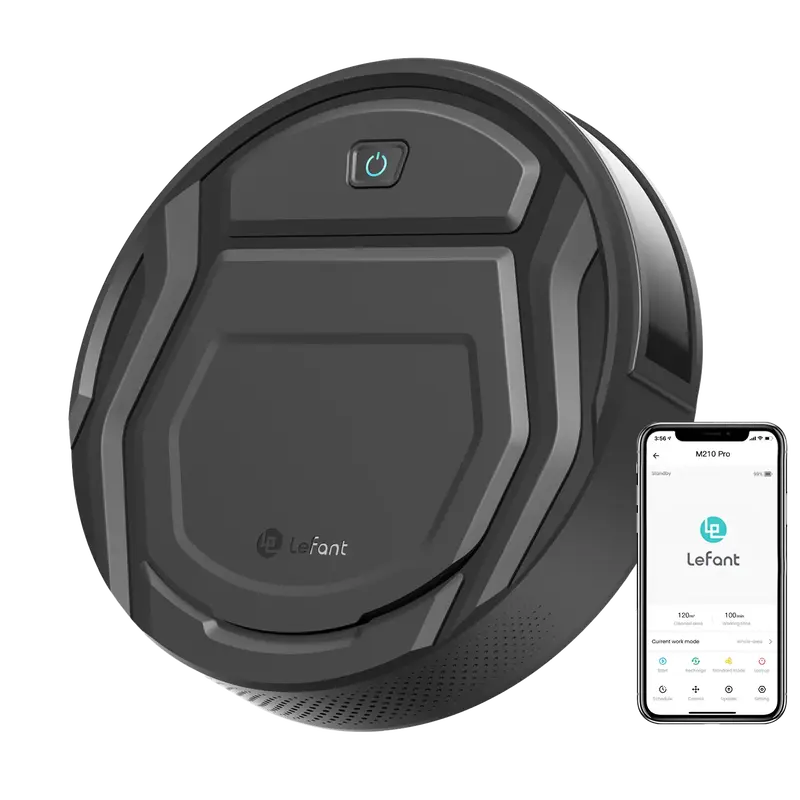 Lefant M210 Pro Robot Vacuum Cleaner – 2200Pa Suction, 120 Mins Runtime, Wi-Fi(2.4GHz ONLY)/App/Voice Control, Ideal for Ha...