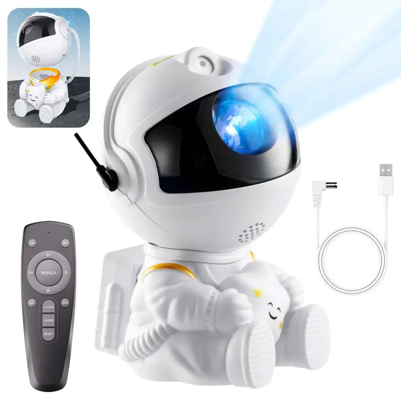 [Kids Gift] Astronaut Projector Night Light for Summer, Astronaut Ceiling LED Light Mini Projector, Rotation Ambient Lighting...