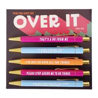 Over It Ballpoint Pen Set, 5 Counts/set Creative Funny Slogan Ballpoint Pen, Personalized Daily Writing Unique Pens Set, Gift...