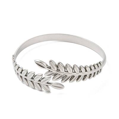 Non-Tarnish 304 Stainless Steel Greek Roman Laurel Leaf Cuff Bangles