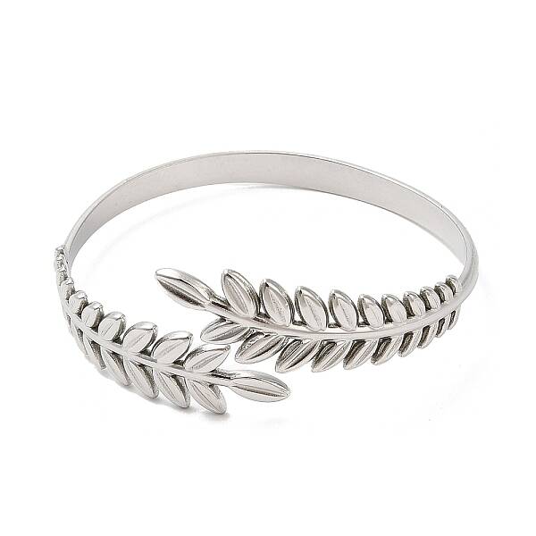 Non-Tarnish 304 Stainless Steel Greek Roman Laurel Leaf Cuff Bangles