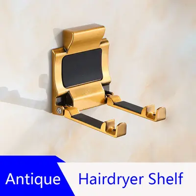 Space Aluminum Hair Dryer Barrel Rack | Color: Antique Gold | style: A