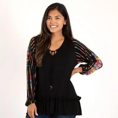 Armed with Tie-Dye Long Sleeve Tunic - M