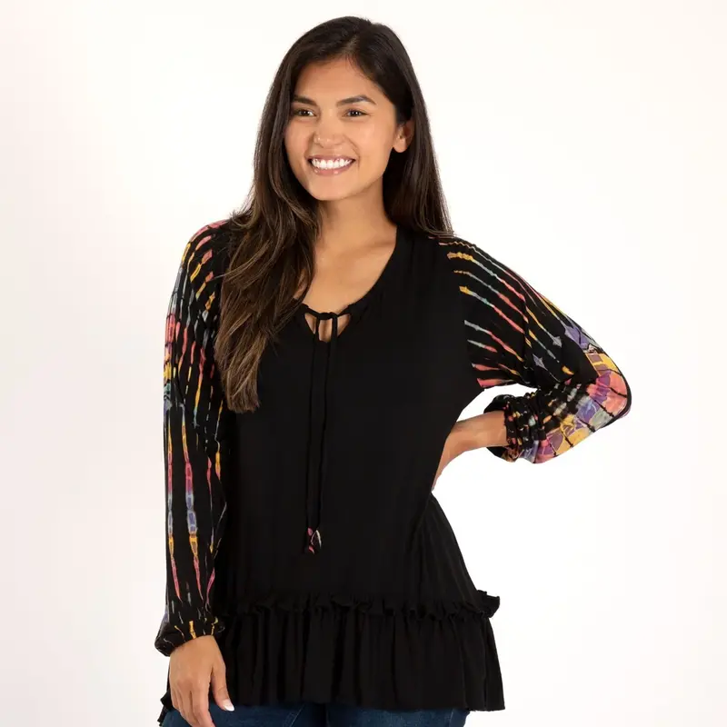 Armed with Tie-Dye Long Sleeve Tunic - M