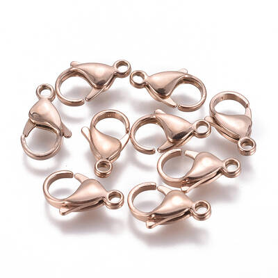 Ion Plating(IP) 304 Stainless Steel Lobster Claw Clasps