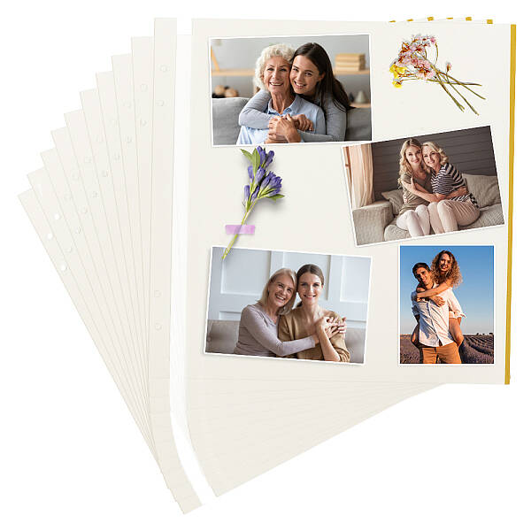 Paper 4 Ring Loose Leaf Binder Adhesive Refill Page Sheets