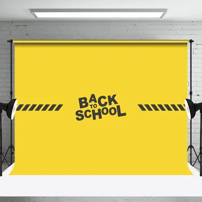 Simple Yellow Black Back To School Party Backdrop