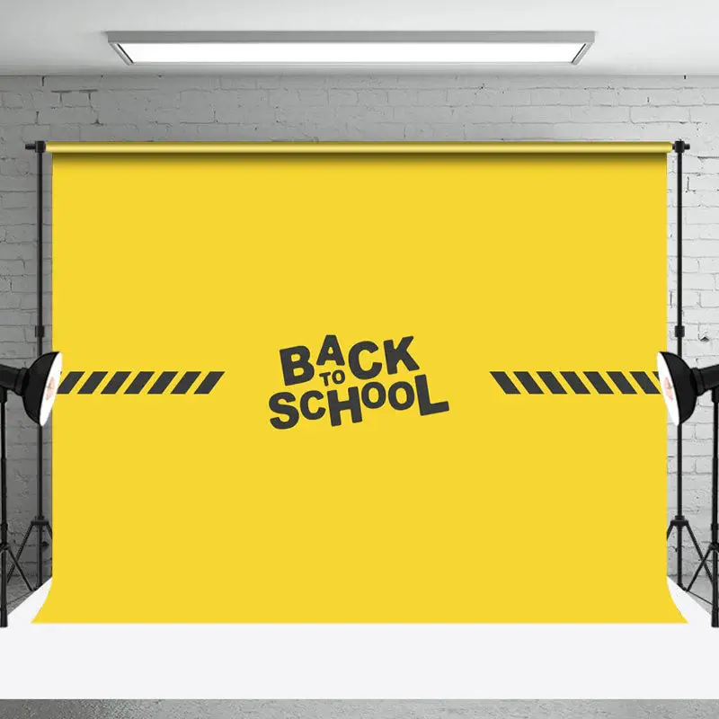 Simple Yellow Black Back To School Party Backdrop
