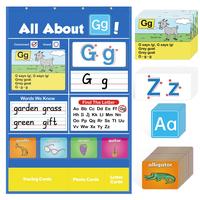Alphabet Learning Pocket Chart Alphabet Wall Chart ABC Flash Cards Learning Games, Handwriting Practice Letter Tracing Learni...