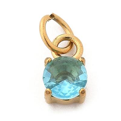 304 Stainless Steel Micro Pave Cubic Zirconia Pendants